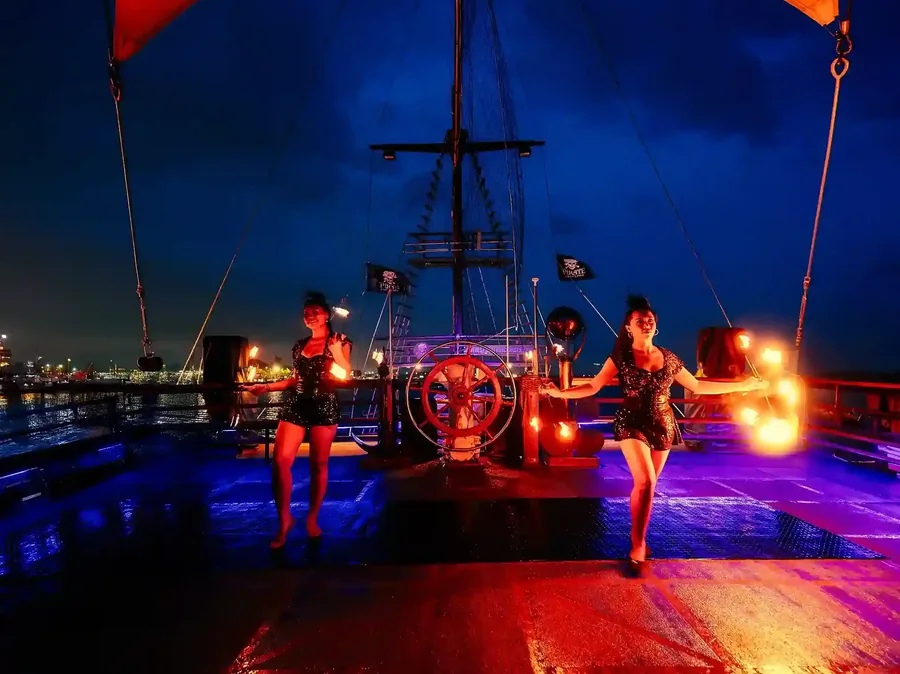 Evening on the deck of a charter off the Bali coast